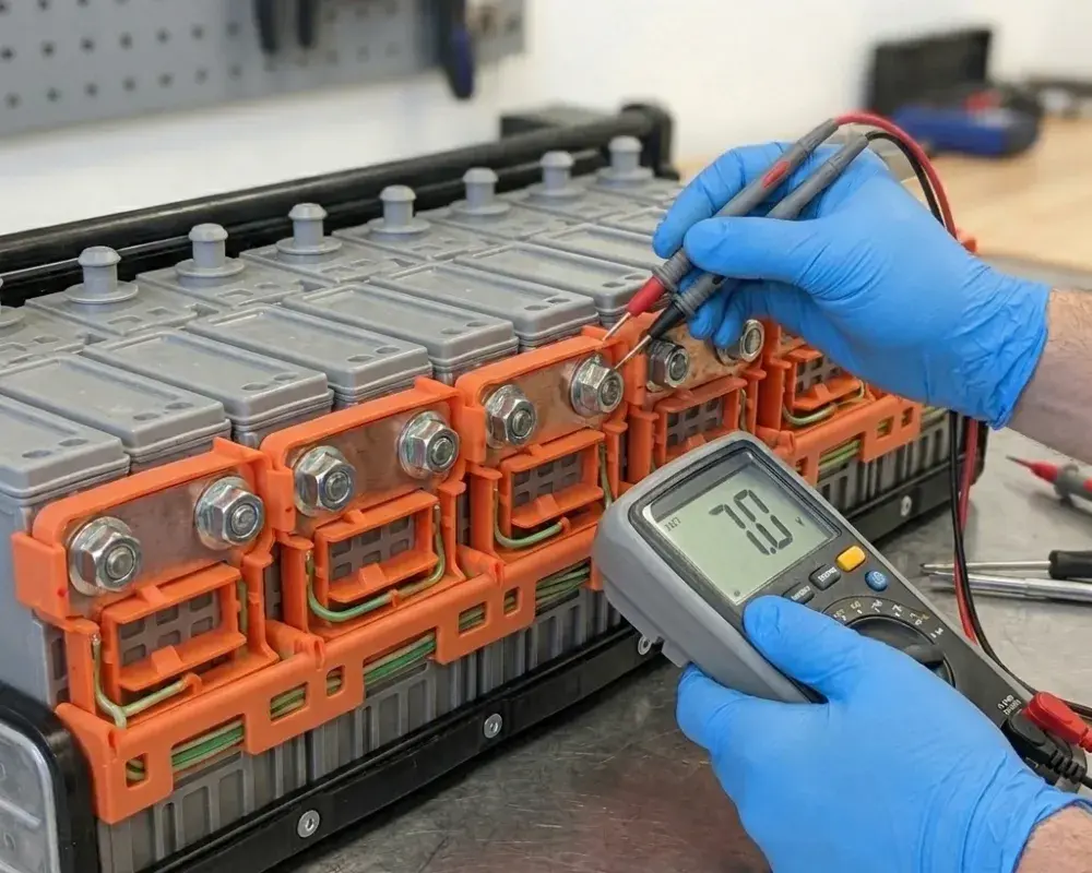 Hybrid battery busbar cleaning and debris removal — Hybrid Battery Solutions Bay Area